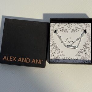 Alex and Ani Silver 'Love' Bar Pendant Necklace